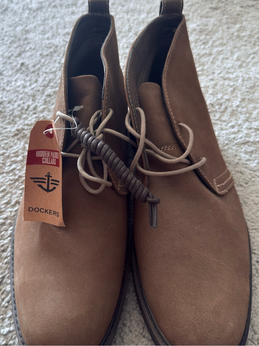 Brand New! Dockers Men's Brown/Chestnut leather Rugged Cap Toe Oxford Shoes